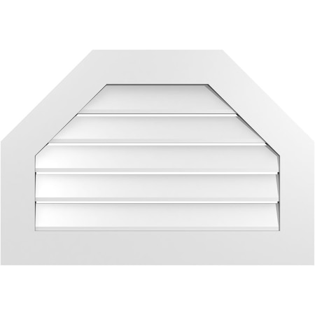 Ekena Millwork Octagonal Top Surface Mount PVC Gable Vent: Functional, w/ 3-1/2"W x 1"P Standard Frame, 32"W x 22"H GVPOT32X2201SF